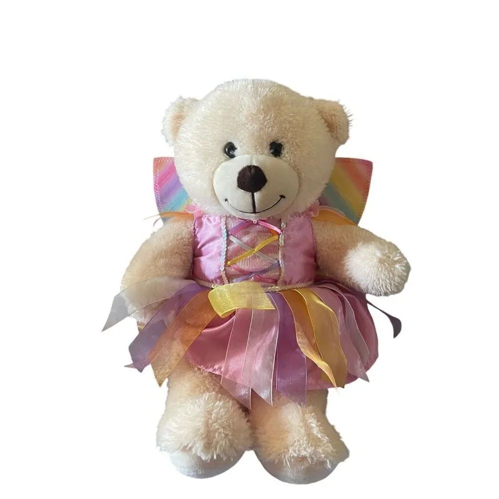Build-A-Bear Workshop Kids Tan Teddy Bear Cub With Dress Stuffed Plush Toy